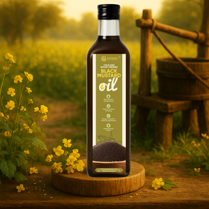 Cold & Wood-Pressed Black Mustard Oil – 500 ml (Plastic Bottle)